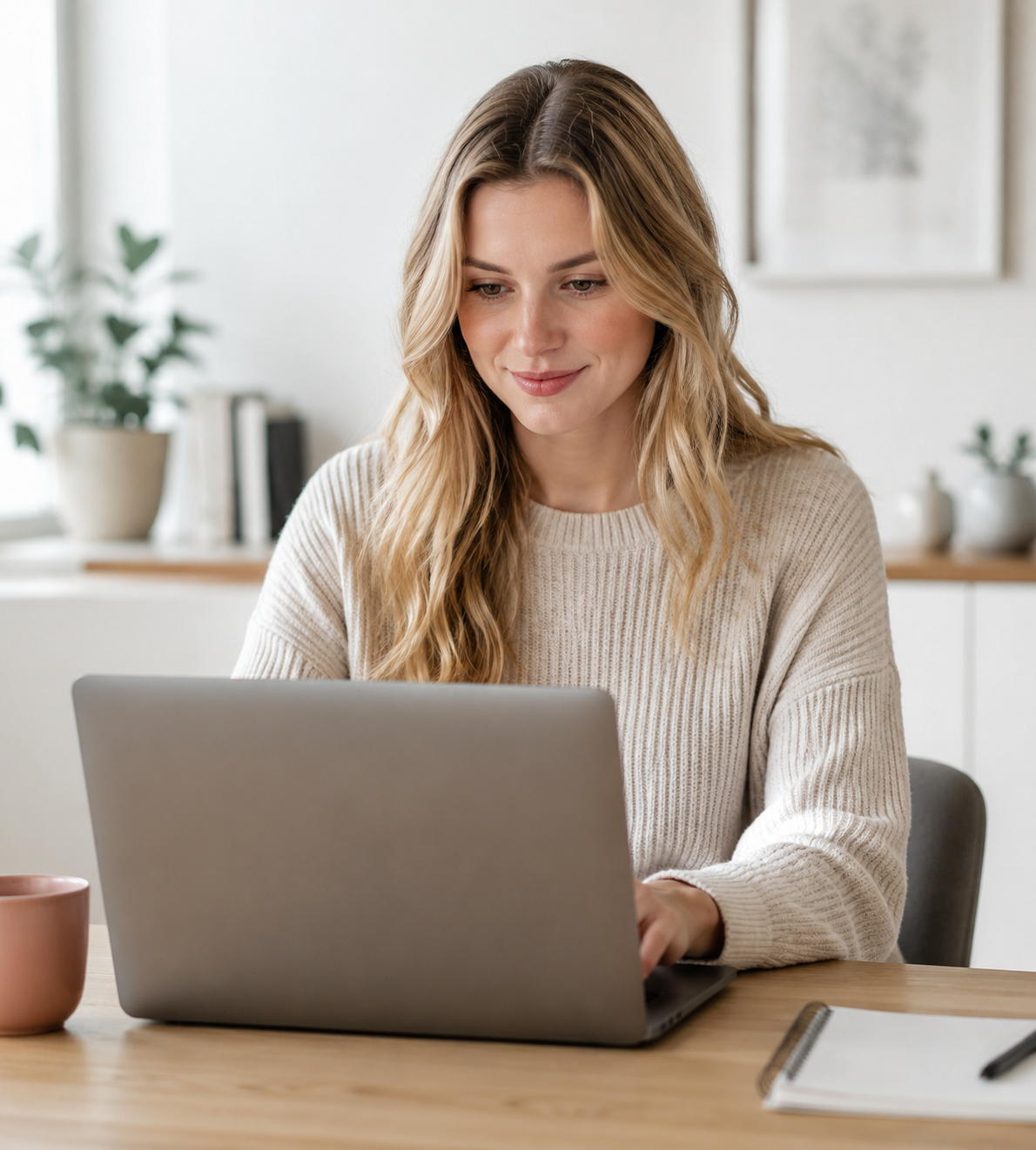 LinkedIn advertising specialist planning a B2B campaign on a laptop